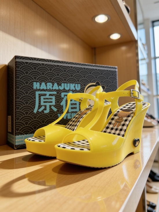 Harajuku Lovers Shoes - RARE Harajuku Lovers Quin Wedge Sandal - Gwen Stefani Y2K - Size 6